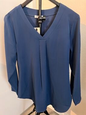 Youtalia NWT Royal Blue Roll Tab Sleeve Blouse | Size Small